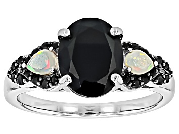 Picture of Black Spinel Rhodium Over Sterling Silver Ring 2.27ctw