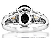 Black Spinel Rhodium Over Sterling Silver Ring 2.27ctw