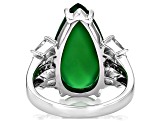Green Onyx Rhodium Over Sterling Silver Ring 8.65ctw