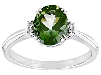 Picture of Green Labradorite Rhodium Over Sterling Silver Ring 1.39ctw