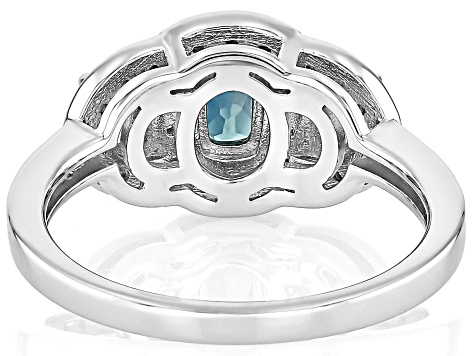 Blue Lab Created Alexandrite Rhodium Over Sterling Silver Ring 1.54ctw