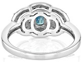 Blue Lab Created Alexandrite Rhodium Over Sterling Silver Ring 1.54ctw