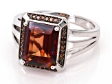 Red Labradorite Rhodium Over Sterling Silver Ring 2.76ctw