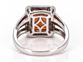 Red Labradorite Rhodium Over Sterling Silver Ring 2.76ctw