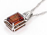 Red Labradorite Rhodium Over Sterling Silver Pendant With Chain 2.76ctw