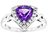 Purple African Amethyst Rhodium Over Sterling Silver Ring 1.63ctw