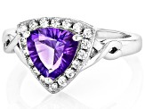 Purple African Amethyst Rhodium Over Sterling Silver Ring 1.63ctw