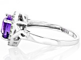 Purple African Amethyst Rhodium Over Sterling Silver Ring 1.63ctw