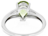 Green Peridot Rhodium Over Sterling Silver Solitaire Ring 1.75ct