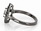 White Lab Created Sapphire, Black Rhodium Over Sterling Silver Ring 1.19ctw