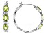 Green Peridot Rhodium Over Sterling Silver Hoop Earrings 2.40ctw