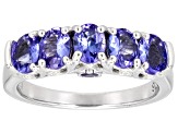 Blue Tanzanite Rhodium Over Sterling Silver Ring 1.50ctw