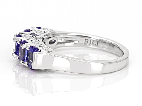 Blue Tanzanite Rhodium Over Sterling Silver Ring 1.50ctw