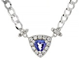 Blue Tanzanite Rhodium Over Sterling Silver Necklace 1.67ctw