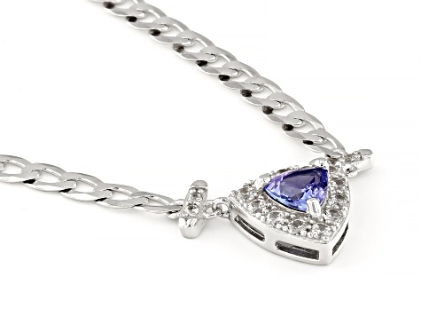 Blue Tanzanite Rhodium Over Sterling Silver Necklace 1.67ctw