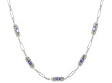 Blue Tanzanite Rhodium Over Sterling Silver Necklace 1.71ctw