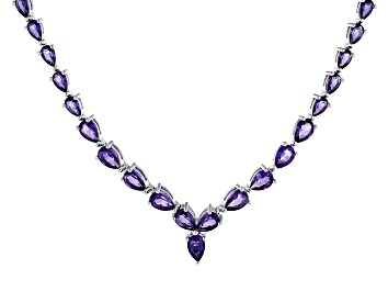 Picture of Purple Amethyst Rhodium Over Sterling Silver Necklace 8.63ctw