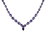 Purple Amethyst Rhodium Over Sterling Silver Necklace 8.63ctw