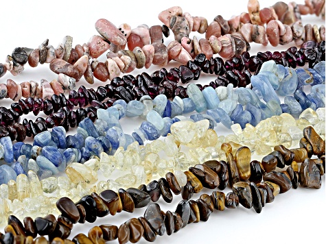 Multi-Color Assorted Gemstone Set of 5 Endless Strand Chip