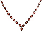 Red Garnet Rhodium Over Sterling Silver Necklace 11.47ctw