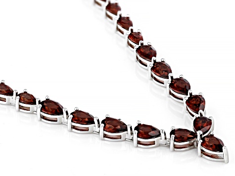 Red Garnet Rhodium Over Sterling Silver Necklace 11.47ctw