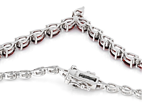 Red Garnet Rhodium Over Sterling Silver Necklace 11.47ctw