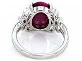 Pink Tiger's Eye Rhodium Over Sterling Silver Solitaire Ring