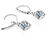 Blue Sleeping Beauty Turquoise Rhodium Over Sterling Silver Earrings 0.07ctw