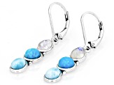 Blue Composite Turquoise Sterling Silver Dangle Earrings