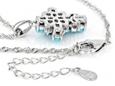 Blue Sleeping Beauty Turquoise Rhodium Over Silver Cross Pendant With Chain