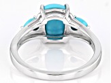 Blue Sleeping Beauty Turquoise Rhodium Over Sterling Silver Ring