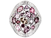 Purple Spinel Rhodium Over Sterling Silver Ring 2.31ctw