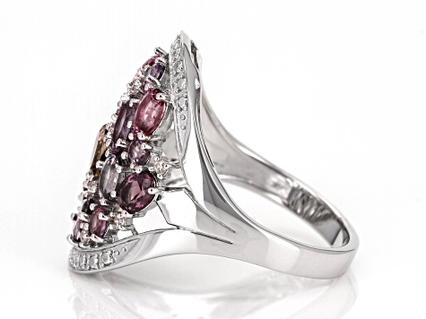 Purple Spinel Rhodium Over Sterling Silver Ring 2.31ctw