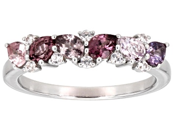 Picture of Multicolor Spinel With White Zircon Rhodium Over Sterling Silver Ring