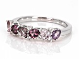 Multicolor Spinel With White Zircon Rhodium Over Sterling Silver Ring