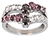 Multicolor Spinel Rhodium Over Sterling Silver Ring 2.12ctw