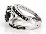 Black Spinel Sterling Silver Ring 7.22ct