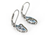 Sky Blue Topaz Rhodium Over Sterling Silver Earrings 2.18ctw