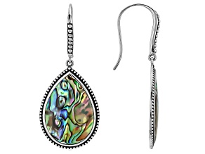 Multicolor Abalone Shell Sterling Silver Dangle Earrings