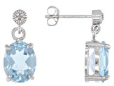 Sky Blue Topaz Rhodium Over Sterling Silver Earrings 5.42ctw