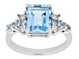 Sky Blue Glacier Topaz Rhodium Over Sterling Silver Ring 3.88ctw