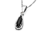 Black Spinel Rhodium Over Sterling Silver Pendant With Chain 2.66ctw