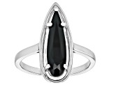 Black Spinel Rhodium Over Sterling Silver Solitaire Ring 2.59ct