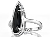 Black Spinel Rhodium Over Sterling Silver Solitaire Ring 2.59ct
