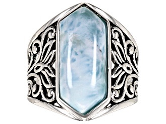 Larimar Sterling Silver Solitaire Ring