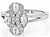 White Zircon Rhodium Over Sterling Silver Ring 1.35ctw