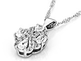 White Zircon Rhodium Over Sterling Silver Pendant With Chain 1.35ctw