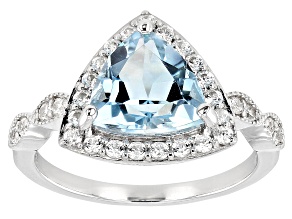 Sky Blue Topaz Rhodium Over Sterling Silver Ring 2.79ctw