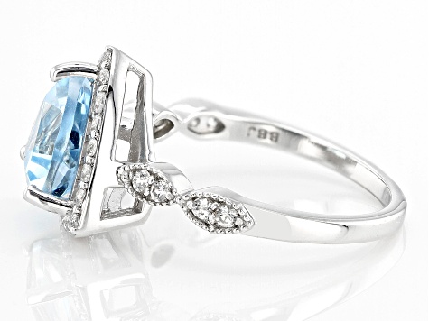 Sky Blue Topaz Rhodium Over Sterling Silver Ring 2.79ctw