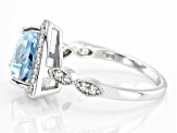 Sky Blue Topaz Rhodium Over Sterling Silver Ring 2.79ctw